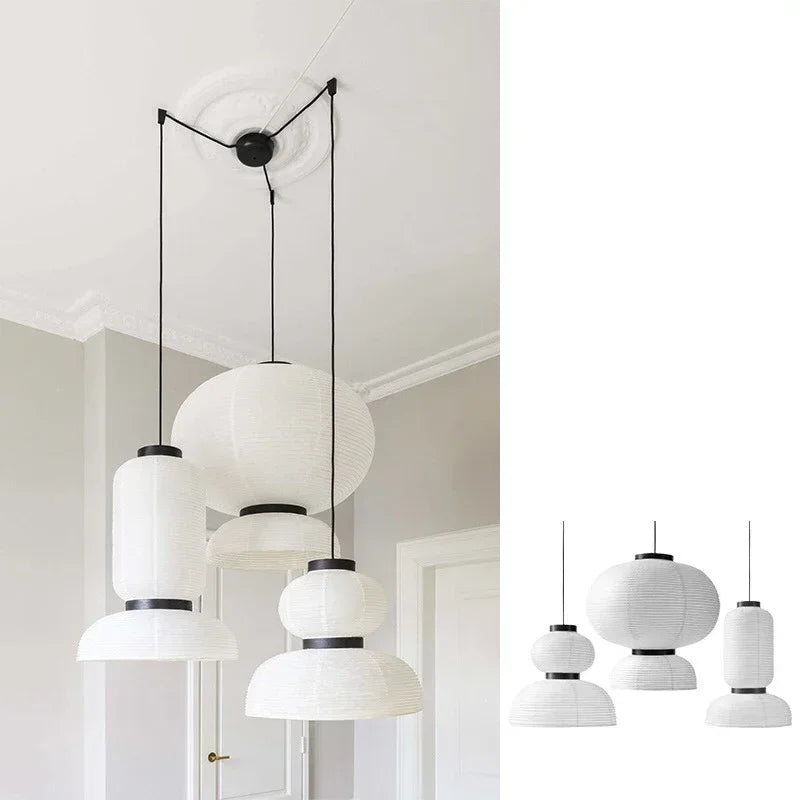 Wabi-Sabi Taklampa Rispapper – Japansk Hänglampa LED