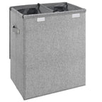 Vikbar Tvättkorg Grå Linnefleece 51×34,5×59 cm – Tvättstuga & Badrum