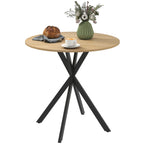 Litet Runt Matbord 2 Pers – Stål & Vit Ek Design