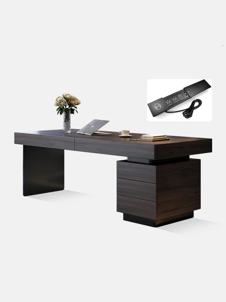 Executive Hutch Skrivbord – Förvaring & Eluttag