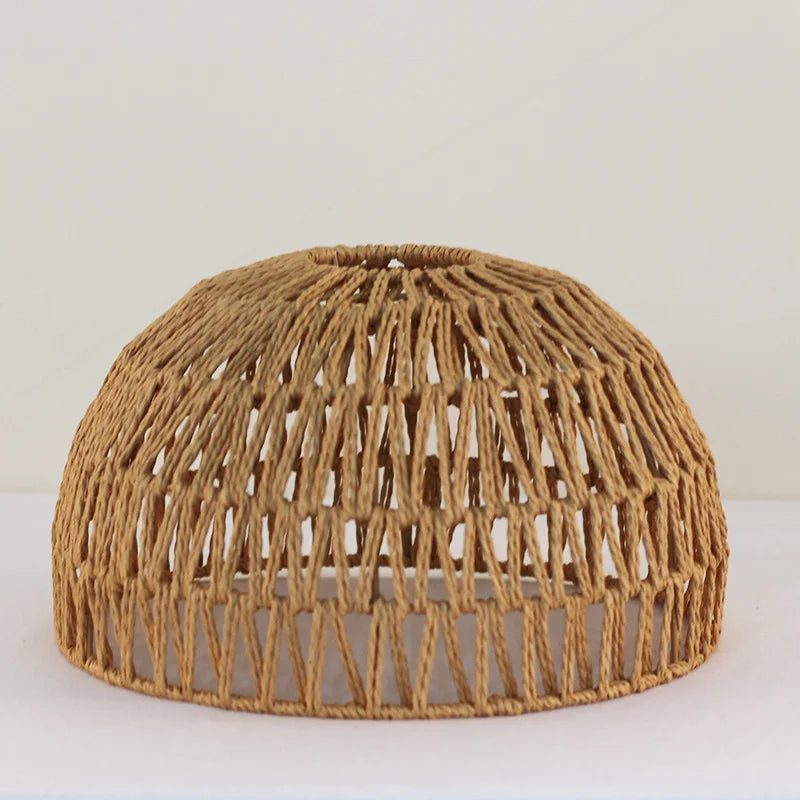 Handflätad Retro Papperslampskärm – Rattan Hänglampa Kafé & Hotell