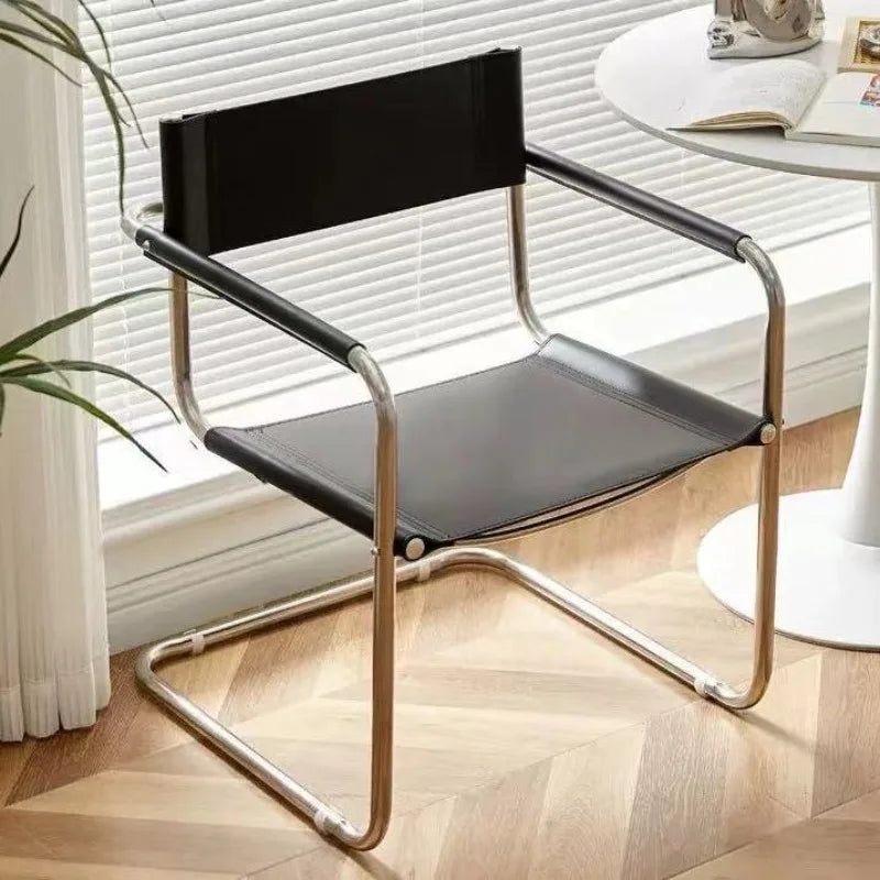 Loungestol i Bauhaus-stil – Krom & Läder