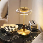 Lyxig Guld Glasgolvlampa Retro – Svamp Metalldesign
