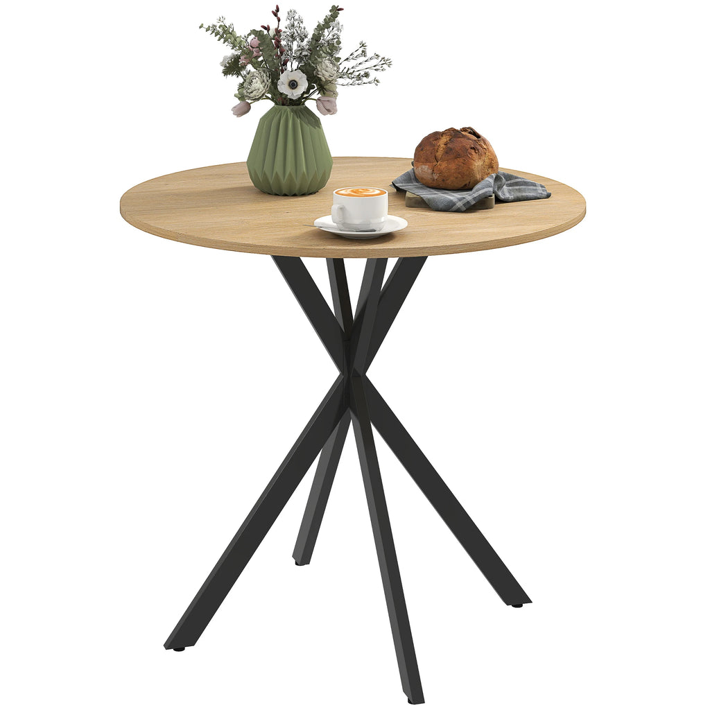 Litet Runt Matbord 2 Pers – Stål & Vit Ek Design