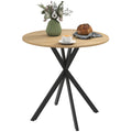 Litet Runt Matbord 2 Pers – Stål & Vit Ek Design