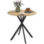 Litet Runt Matbord 2 Pers – Stål & Vit Ek Design