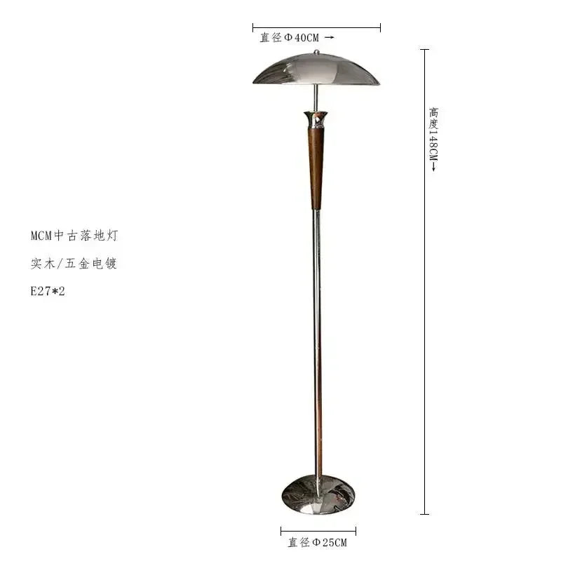 Japansk Wabi-Sabi Golvlampa Trä & Järn – Kreativ Sovrum & Vardagsrum