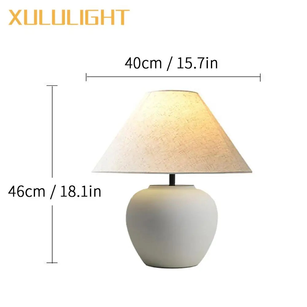 Wabi-Sabi Keramisk Bordslampa Svart – Japansk Retro
