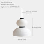 Wabi-Sabi Taklampa Rispapper – Japansk Hänglampa LED