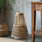 Kinesisk Träskylts Lykta Rushgräs – Wabi-Sabi Candle Holder Modellrum
