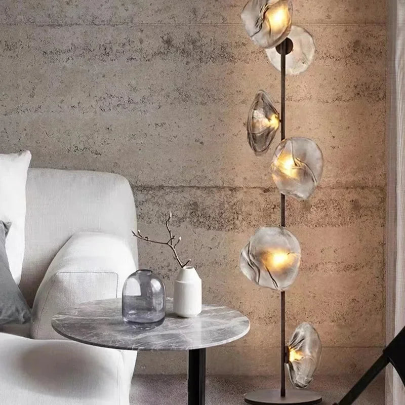 Nordisk Modern Glas Golvlampa LED – Hörn, Hotell & Vardagsrum