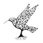 Metall Kolibri Väggdekor Järn & Akryl – Handgjord Naturinspirerad Trädgård