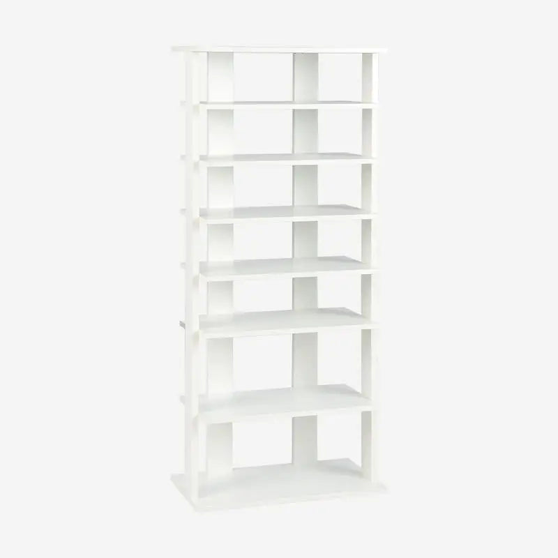 7-Vånings Skohylla Retrostil 45×25×110,5 cm Vit – Skoförvaring Hall & Entré