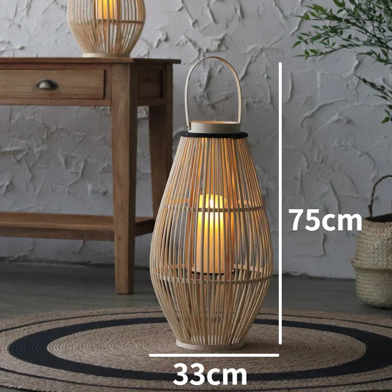 Vintage Bambu Lykta – Trädgård & Heminredning