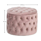 Rund Sittpuff i Sammet – Fotpall & Sittpall