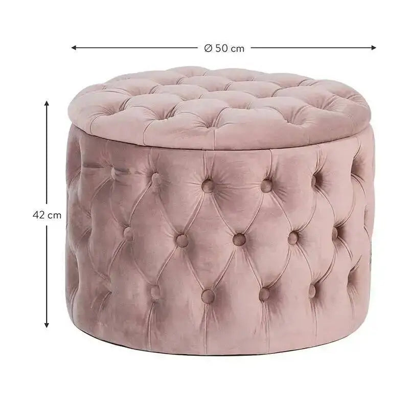 Rund Sittpuff i Sammet – Fotpall & Sittpall