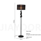 Lyxig Kristall Golvlampa Svart – Modern LED Atmosfärisk Sovrum