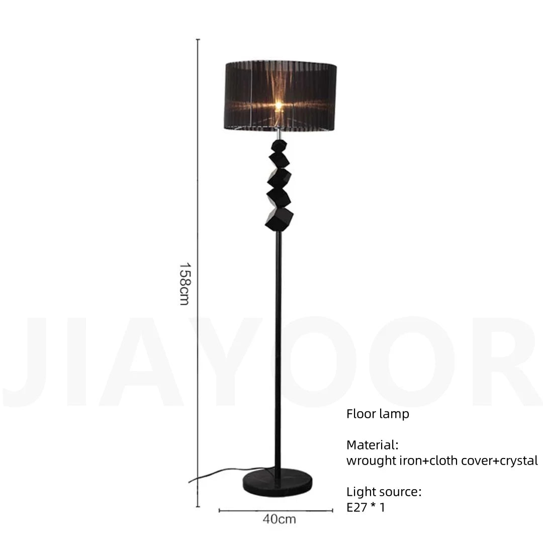 Lyxig Kristall Golvlampa Svart – Modern LED Atmosfärisk Sovrum