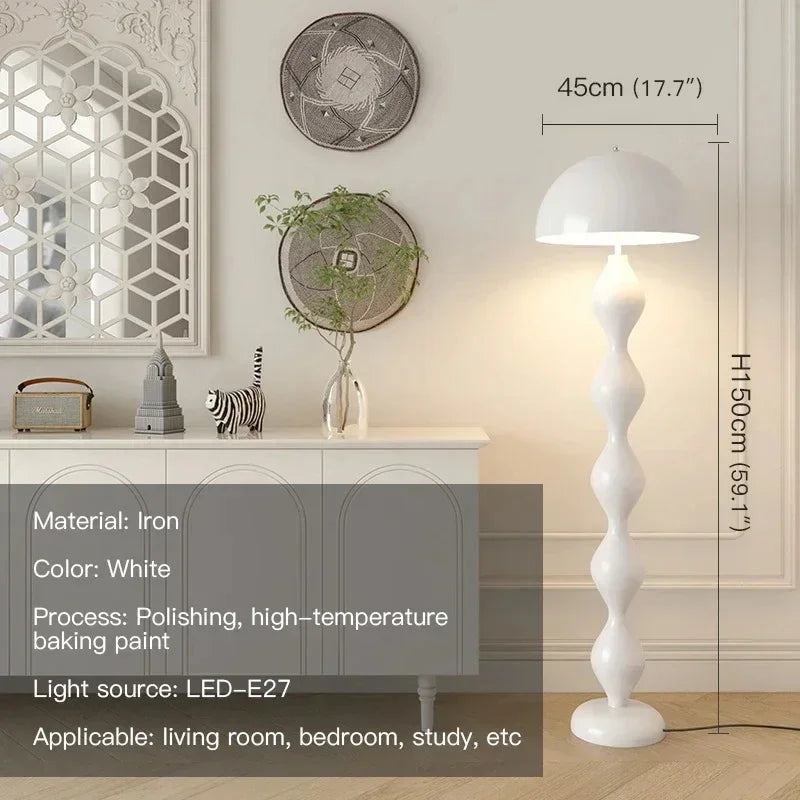 Nordisk Medeltida LED Golvlampa Cream – Svampdesign
