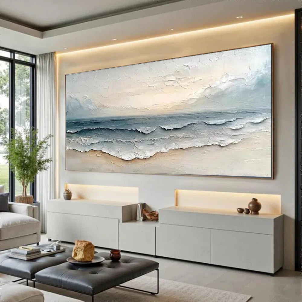 Handgjord Abstrakt Oljemålning Gammal Stadsdel – Canvas Väggkonst Mural