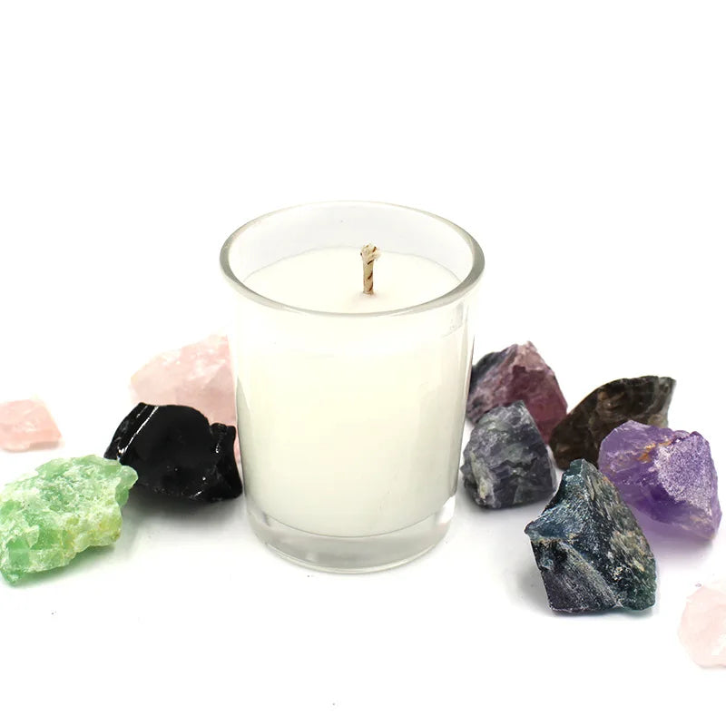 Runt Klarglas Smörlampa Doftljus Sojvax – Aromterapi Festival Presentset