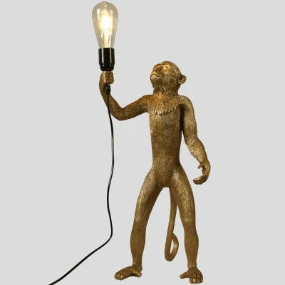 Nordisk Apa Vägglampa Resin – Kreativ Djurlampsskylt Barnrum & Restaurant