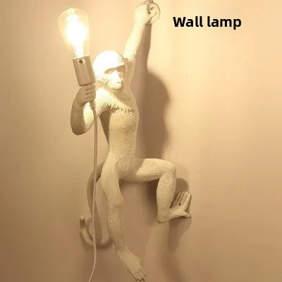 Nordisk Apa Vägglampa Resin – Kreativ Djurlampsskylt Barnrum & Restaurant