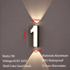 LED Vägglampa Siffra 7W IP65 – Aluminium Minimalism