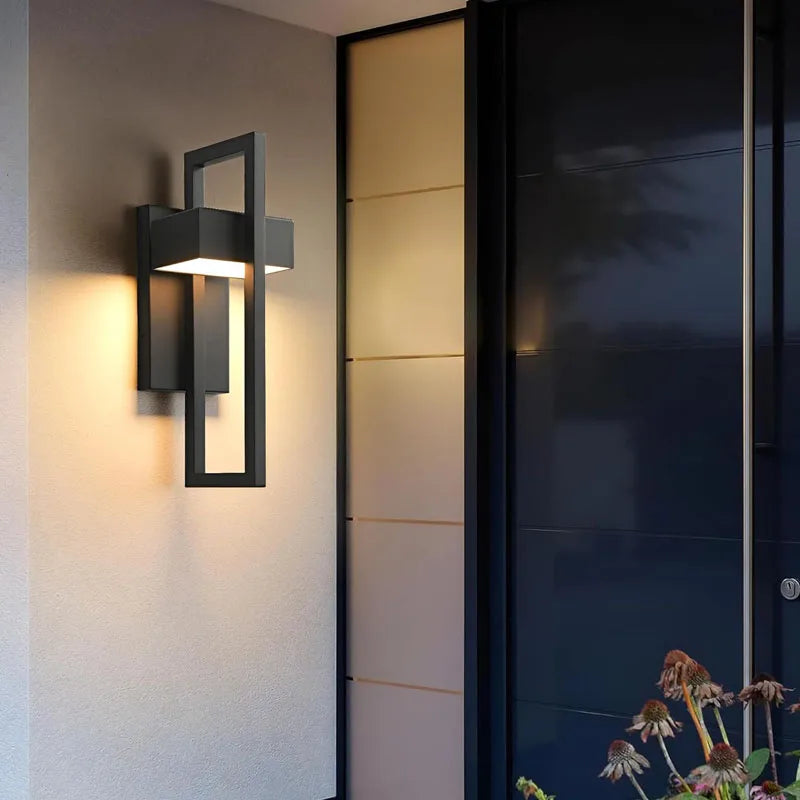 Utomhus Vägglampa 12W IP65 Svart – 2-pack Trädgård