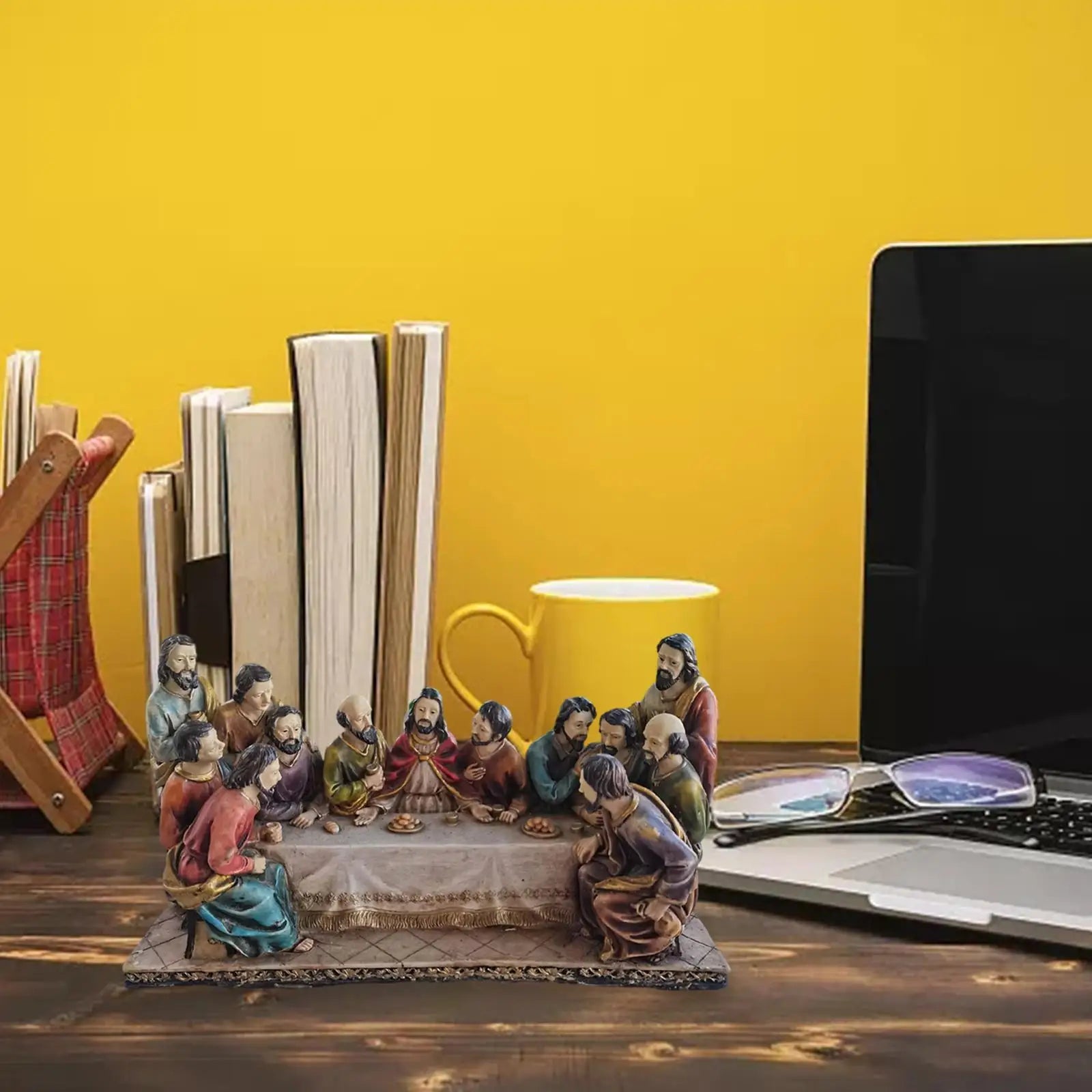 Nattvarden Resin Figursats – Katolsk Religiös Hemdekor Jesus & Lärjungar