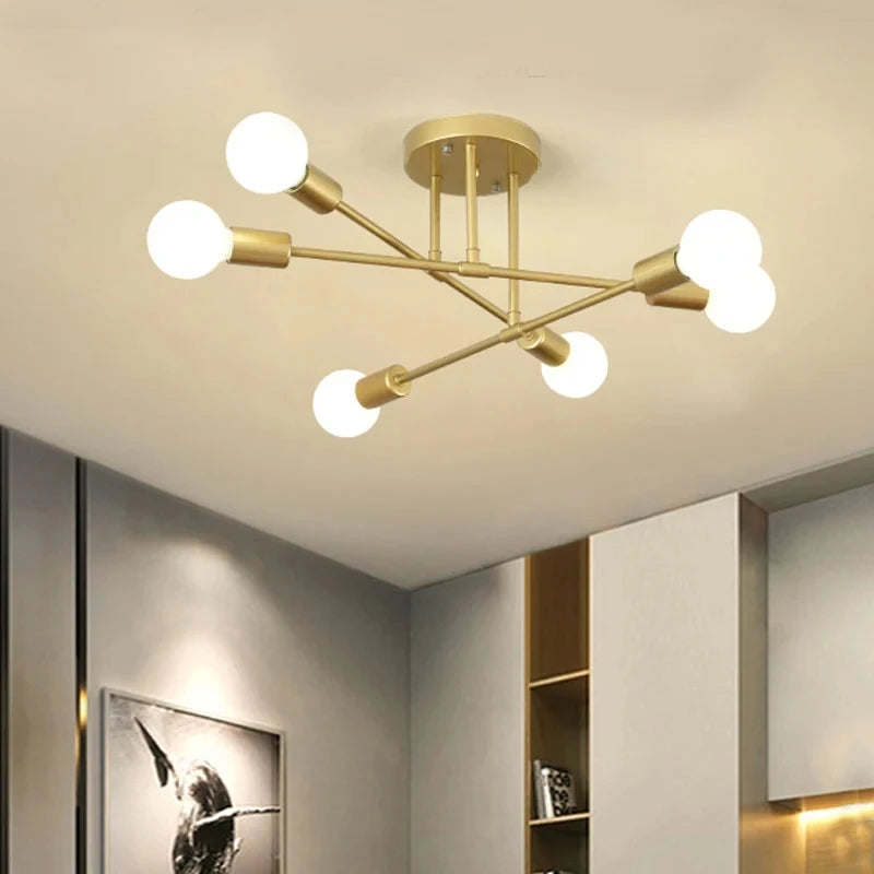 Nordisk Minimalist Hänglampa LED – Svart & Guld