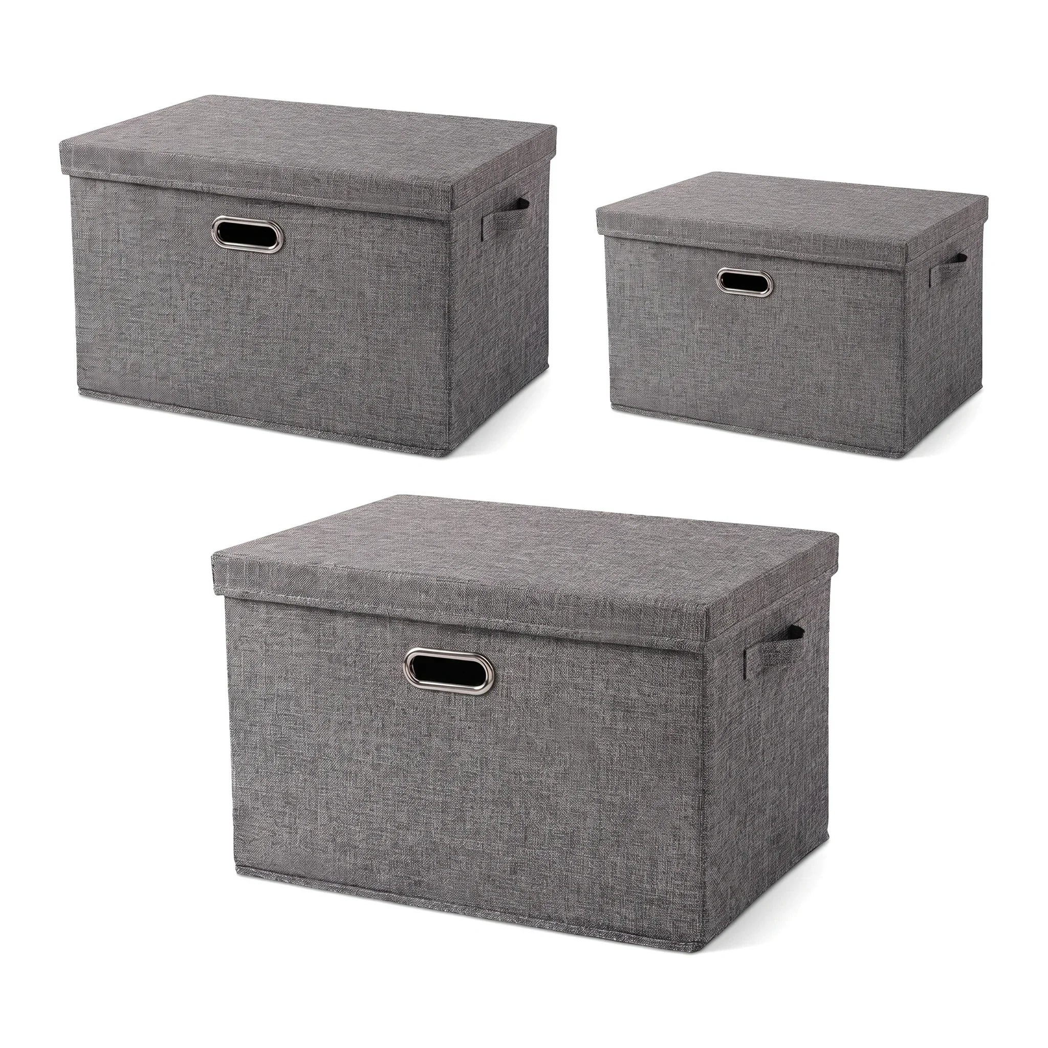 3-Pack Vikbara Förvaringskuber S M L Tvättbara – Lock Garderob & Barnrum