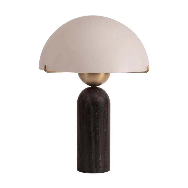 Nordisk Retro Travertin Bordslampa – Glas Amerikansk