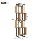 Öppen Bokhylla Metall & MDF 59×30×180 cm – 4 Fack Industriell Fristående