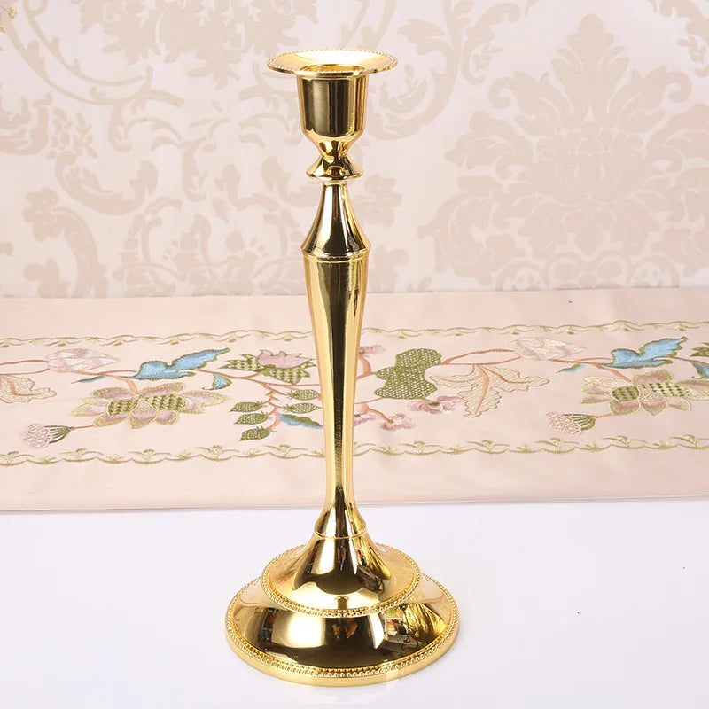 Lång Retro Metallljusstake 1/3-Arm – Målade Middag & Hemdekor