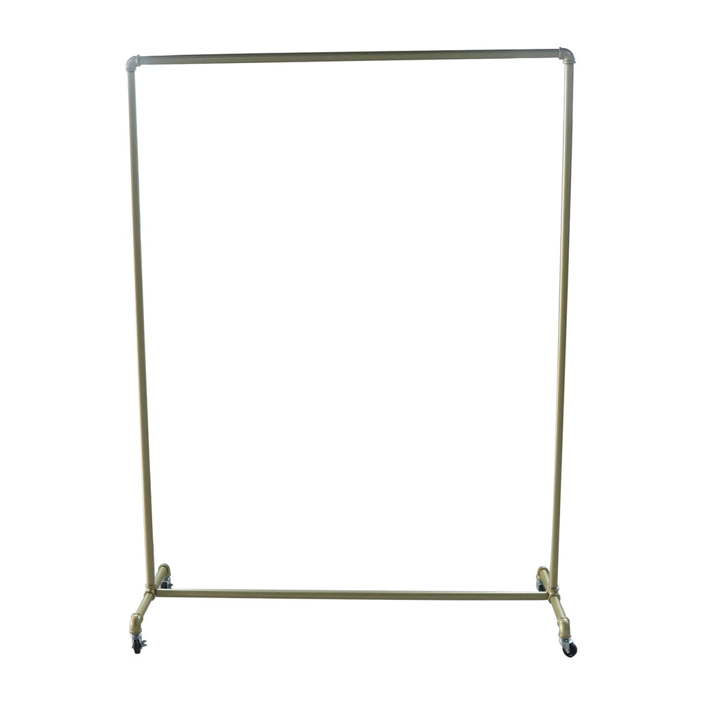 Guld Klädstell 45 kg Rullande 120×40×160 cm – 4 Bromsbara Hjul Butik & Sovrum