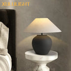 Wabi-Sabi Keramisk Bordslampa Svart – Japansk Retro