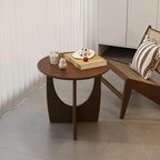 Retro Soffbord Massivt – Geometrisk, Runt