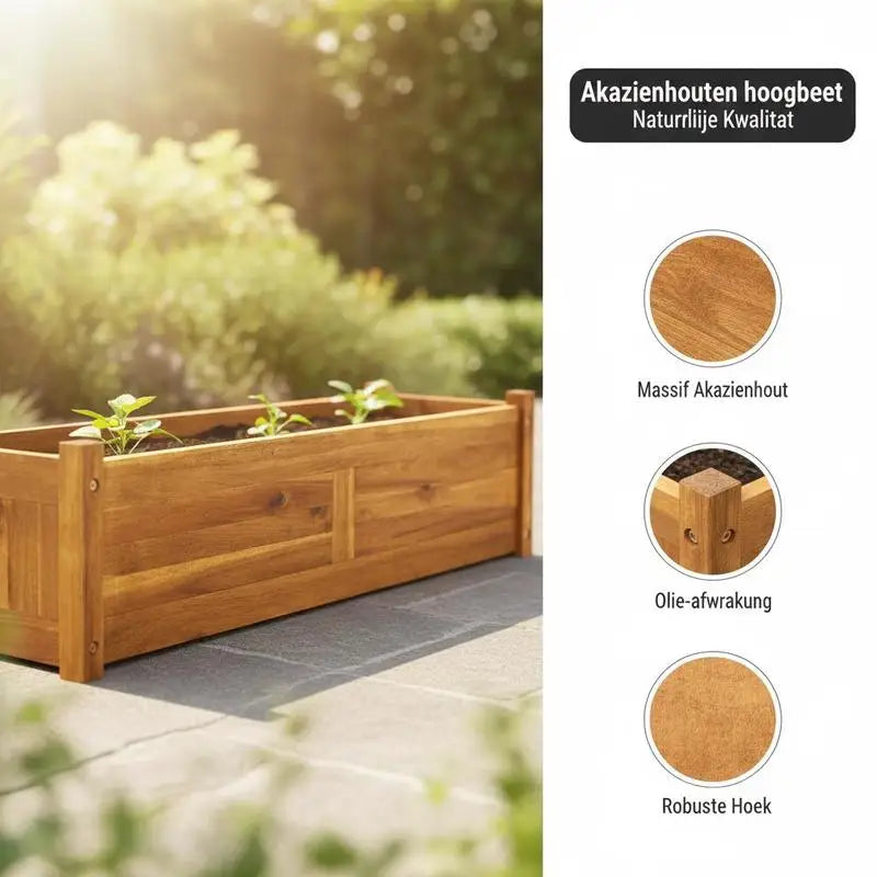 Upphöjd Odlingslåda Massivt Trä 100×30×25 cm – Balkong, Altan & Trädgård