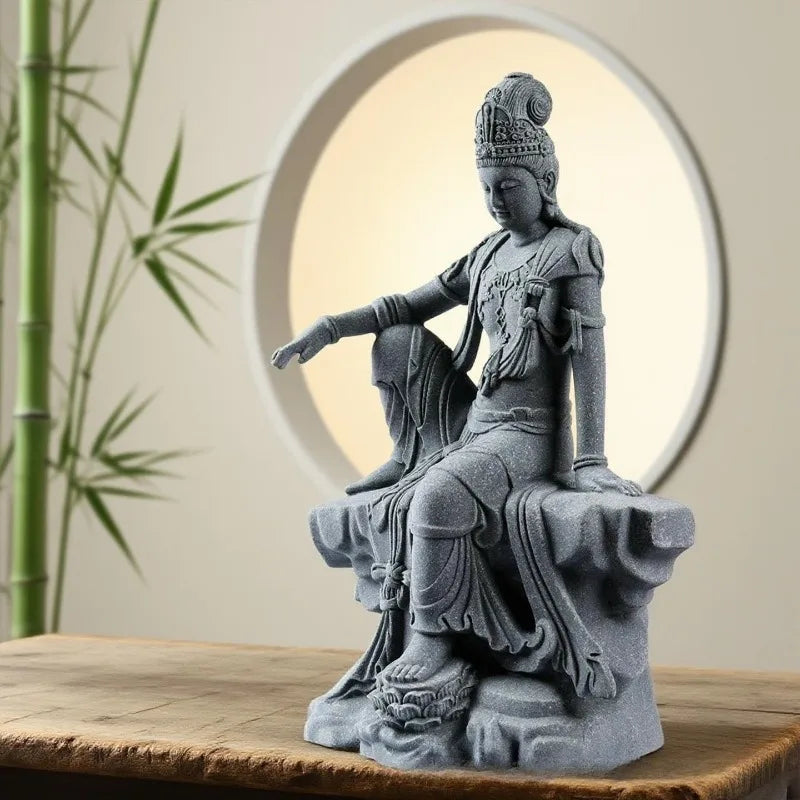 Guanyin Staty Hemdekor – Andlig Lugn Skulptur Vardagsrum & Meditation