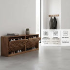 Skobänk Massivt Valnöt 94×20×38 cm – Smal Skobänk Hall & Entré