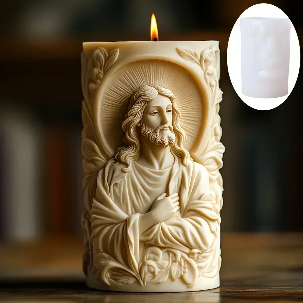 Påskformad Doftljussilikonform – Jesus & Kanin Resin Gjutform Hantverk
