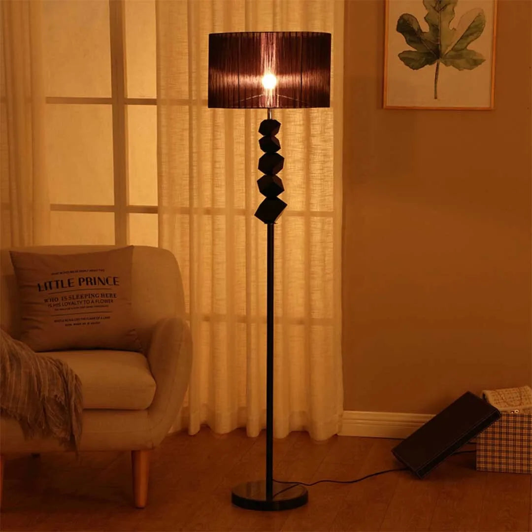 Lyxig Kristall Golvlampa Svart – Modern LED Atmosfärisk Sovrum