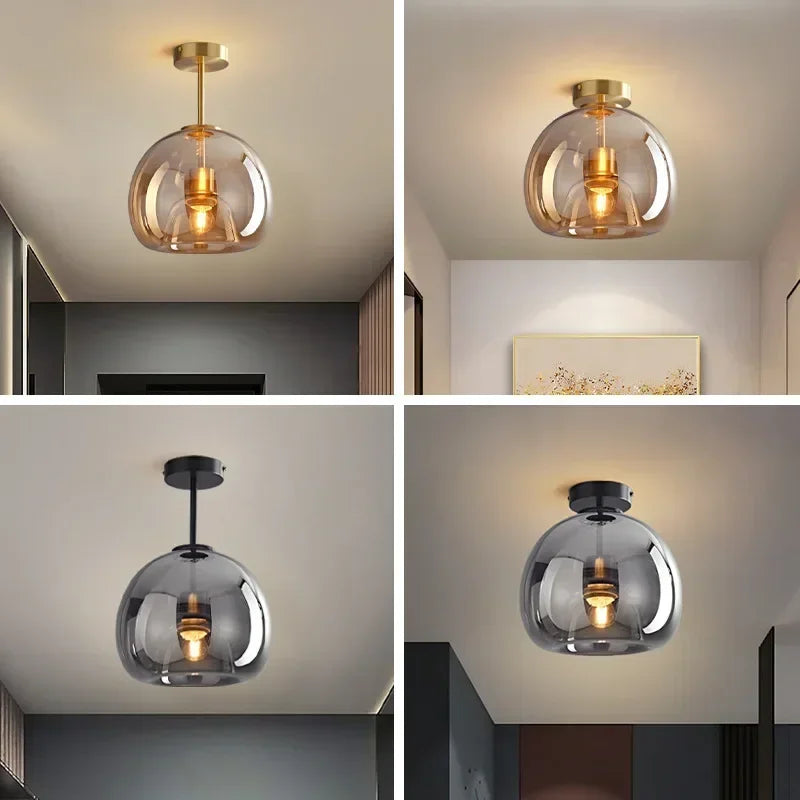 Nordisk Cognac Glas Taklampa LED – Minimalist Vardagsrum