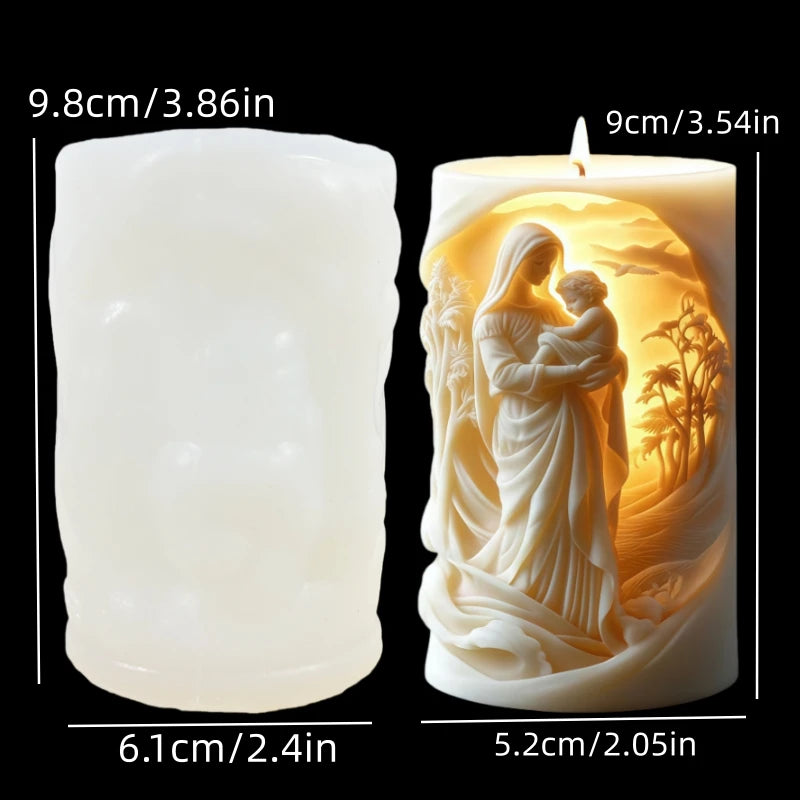 Påskformad Doftljussilikonform – Jesus & Kanin Resin Gjutform Hantverk