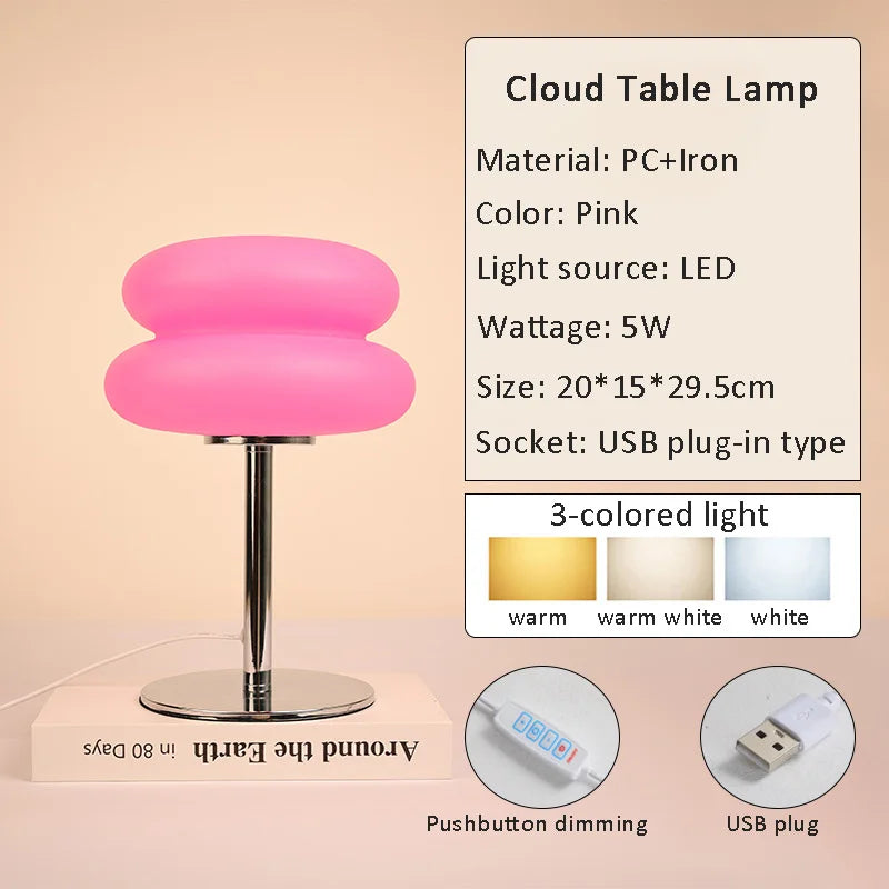 Macaron LED Bordslampa – Trichromatic Dimning Sovrum