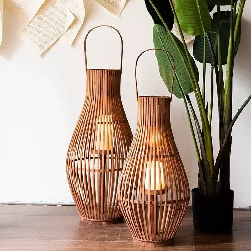 Vintage Bambu Lykta – Trädgård & Heminredning