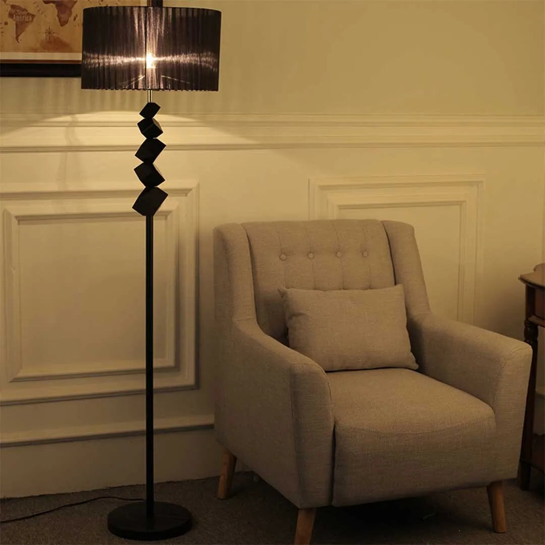 Lyxig Kristall Golvlampa Svart – Modern LED Atmosfärisk Sovrum