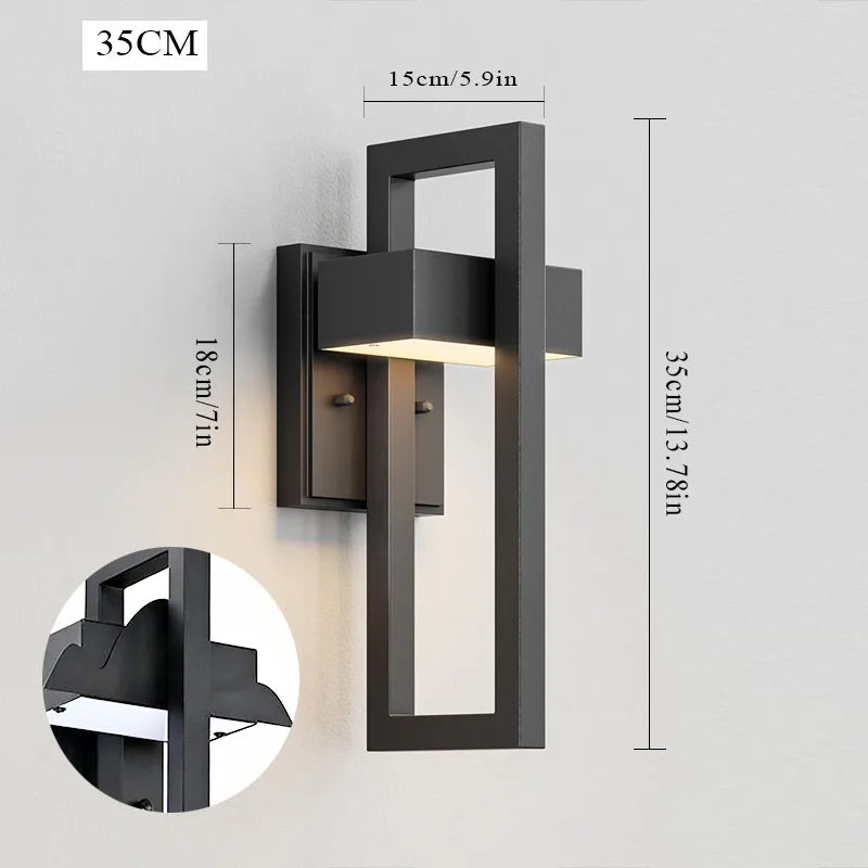 Utomhus Vägglampa 12W IP65 Svart – 2-pack Trädgård