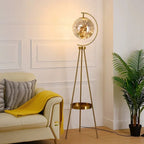Nordisk Lyxig Glasglob Golvlampa – Stativ & Förvaring